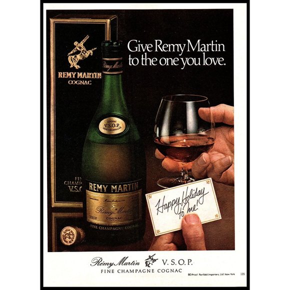 1978 Remy Martin Cognac Brandy Vintage Print Ad Snifter Glass Christmas Wall Art - Picture 1 of 1